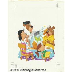 Artcraft Studios - Walter Lantz's The Beary Family Coloring Book Cover Original Art (Saalfield, 1964