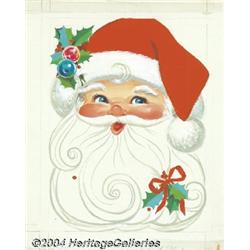 Belzemere Benoit - Santa's Book to Color Cover Original Art Cover (Saalfield, circa 1960).