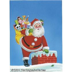 Belzemere Benoit - Christmas Coloring Book Cover Original Art (Saalfield, undated).