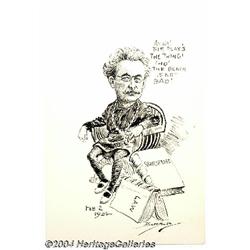 Clifford Berryman - Teddy Roosevelt Sketch Original Art (1924).