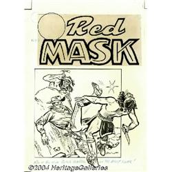 Frank Bolle - The Red Mask #42 Original Cover Art (Magazine Enterprises, 1954).