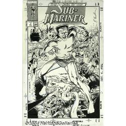 Rich Buckler - Saga of the Sub-Mariner #1 Cover Original Art (Marvel, 1988).