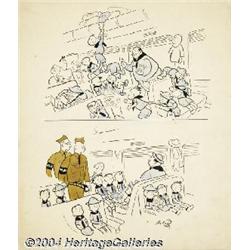 Roland Coe - Saturday Evening Post "Little Scouts" Cartoon Original Art (1940s).