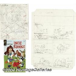 Del Connell - Uncle Scrooge #78 Story Preliminary Original Art (Gold Key, 1968).