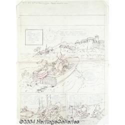 Del Connell (attributed) - Woody Woodpecker #105 Story Preliminary Original Art (Gold Key, 1969).