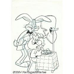 Del Connell (attributed) - Yosemite Sam and Bugs Bunny #26 Cover Original Art (Gold Key, 1975).