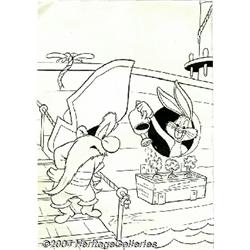 Del Connell (attributed) - Yosemite Sam and Bugs Bunny #1 Cover Original Art (Gold Key, 1970).