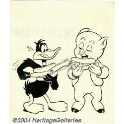 Gold Key Staff Artist - March of Comics #413 Daffy Duck Cover Original Art (Gold Key, 1969).