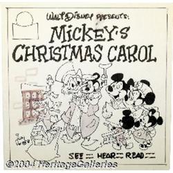 Walt Disney Studios - Mickey's Christmas Carol Record Album Preliminary Cover Original Art (Golden R