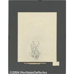 Walt Disney Studios - Mickey Mouse Animation Pencil Drawing Original Art (Disney, 1935).