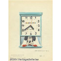 Walt Disney Studios - Mickey Mouse Clock Production Original Art (Bradley Time Co., undated).