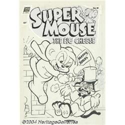 Al Fago - Super Mouse, The Big Cheese #29 Cover Original Art (Literary Enterprises, 1955).