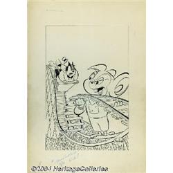 Gene Fawcette - Super Mouse, the Big Cheese #33 Cover Original Art (Literary Enterprises, 1956).