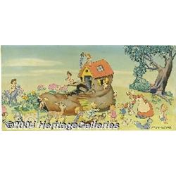 Frank Follmer - Old Woman Who Lived in a Shoe Illustration Original Art (undated).