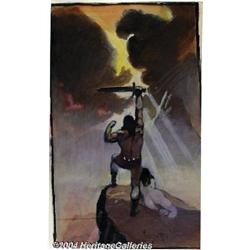 Frank Frazetta - Warrior and Woman Color Preliminary Original Art (undated).