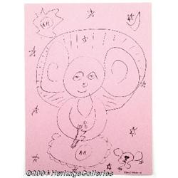 Allan Ginsberg - Surreal Sketch Original Art (undated).