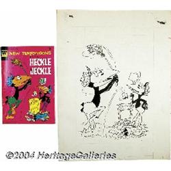 Whitman Staff Artist - New Terrytoons Starring Heckle and Jeckle Cover Original Art (Whitman, 1973).