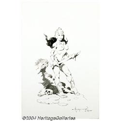 Mike Hoffman - Warrior Woman Fantasy Illustration Original Art (2003).