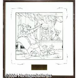 Al Hubbard - Robin Hood Storybook Cover Original Art (Walt Disney Productions, 1973).