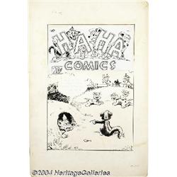 Ken Hultgren (attributed) - Unpublished Ha-Ha Comics Cover Original Art (ACG, circa 1955).