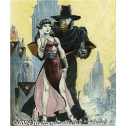 Mike Kaluta - The Shadow and Margo Lane Specialty Painting Original Art (undated).