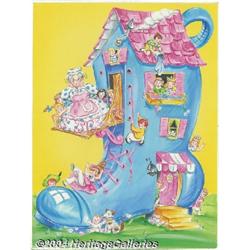 Kick - Little Folks Coloring Book Cover Original Art (Saalfield, undated).