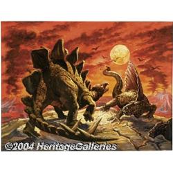 Josh Kirby - "Stegosaurus Fighting" Illustration Original Art (Undated).