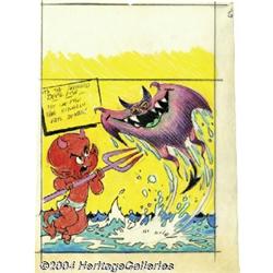 Warren Kremer (attributed) - Devil Kids #67 Preliminary Cover Original Art (Harvey, 1974).