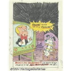 Warren Kremer (attributed) - Richie Rich Billions #3 Preliminary Cover Original Art (Harvey, 1975).