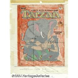 Russ Manning - Tarzan Coloring Book Color Guide Cover (Saalfield, 1975).