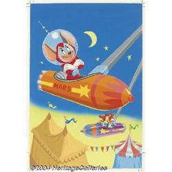 Frank McSavage - Walter Lantz's Space Mouse Coloring Book Cover Original Art (Saalfield, 1962).