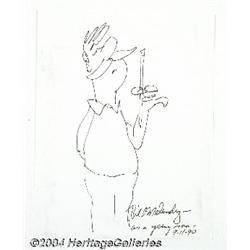 Bill Melendez - Self Portrait Sketch Original Art (1990).