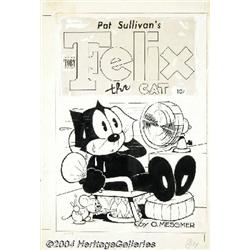 Otto Messmer - Felix the Cat Cover Original Art (Toby Press, circa 1951).