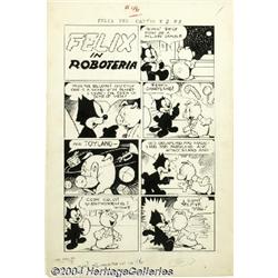 Otto Messmer - Felix the Cat #46, Complete 8-page Story "Roboteria" Original Art (Toby Press, 1953).