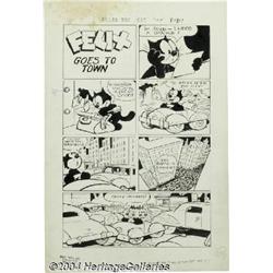 Otto Messmer - Felix the Cat #54 Complete 8-page Story "Felix Goes to Town" Original Art (Toby Press