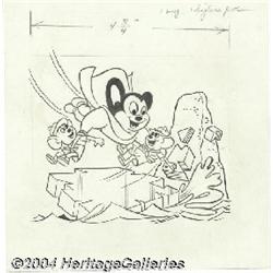 Western Publishing Staff Artist - March of Comics #257 Mighty Mouse Cover Original Art (Western, 196