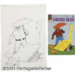 Sparky Moore (attributed) - Smokey the Bear #9 Cover Original Art (Gold Key, 1971).