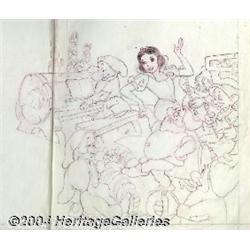 Sparky Moore - Snow White and the Seven Dwarfs Preliminary Original Art (undated).