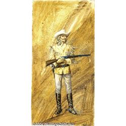 Gray Morrow - "The American West" Buffalo Bill Box Original Art (Mego, 1974).