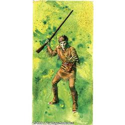 Gray Morrow - "The American West" Davy Crockett Box Original Art (Mego, 1974).