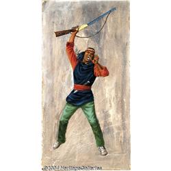 Gray Morrow - "The American West" Geronimo Box Original Art (Mego, 1974).