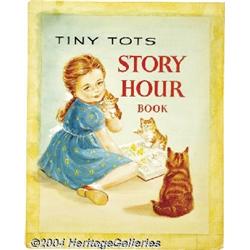Marjorie Murray (attributed) - Tiny Tots Story Hour Book Cover Original Art (Whitman, circa 1945).