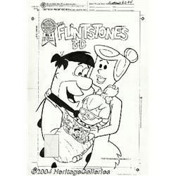 Jorge Pacheco - The Flintstones 3-D #4 Cover Original Art (Blackthorne, 1988).