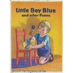 Priscilla Pointer (attributed) - Little Boy Blue and Other Poems Children's Book Cover Original Art 