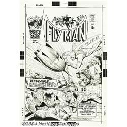 Paul Reinman - Fly-Man #39 Cover Original Art (Mighty Comics, 1966).
