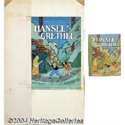 Alma Rice - "Hansel and Grethel" Cover Painting Original Art (McLoughlin Brothers, 1943).