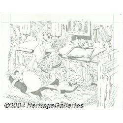 Mike Royer - Winnie the Pooh Book Group of 9 pages Original Art (Disney, 1990s).