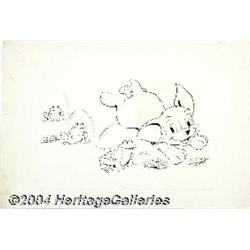 Gold Key Staff Artist - Walt Disney Comics and Stories #358 Scamp Poster Insert Original Art (Gold K