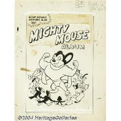 Paul Terry Studios - Mighty Mouse Album #1 Cover Original Art (St. John, 1952).
