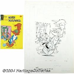 Gold Key Staff Artist - Woody Woodpecker #147 Cover Original Art (Gold Key, 1975).